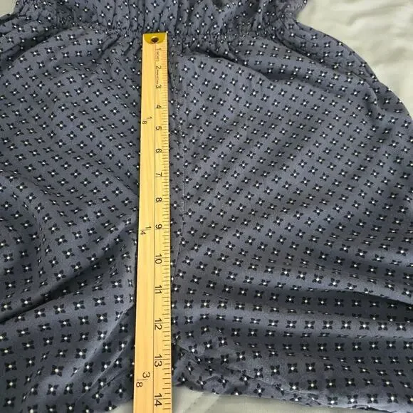 Abercrombie & Fitch Sz MFloral Jumpsuit Navy Blue Keyhole Neck Resortwear Boho - Picture 9 of 11